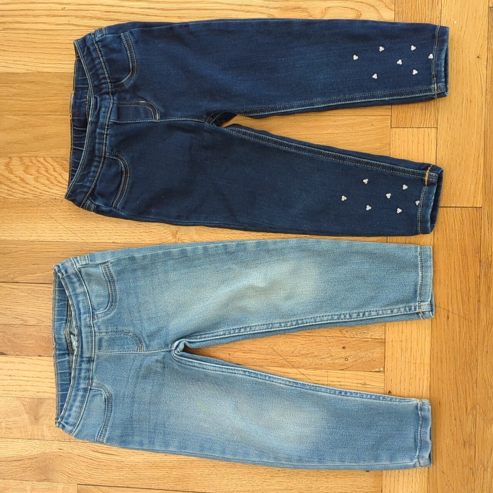 Carter's Two Pair Girls Denim Elastic Waist Jeggings Size 3T